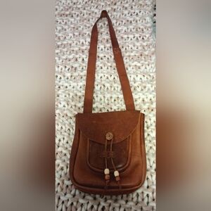 Vintage Handcrafted Leather Crossbody Satchel